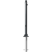 Ornamental bollard | Series 465B | � 60 mm | foldable, self-engaging lock,for casting in concrete, with hot-dip galvanized groundsocket part-no. 470.60, approx. 400 mm below ground | with triangular locking mechanism acc. with DIN 3223 | without eyelet